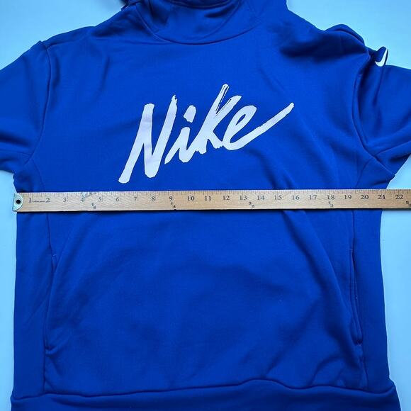 Nike Sweatshirt Womens Small Blue Hoodie Pockets Stretch Active Sporty Comfort - Picture 10 of 13